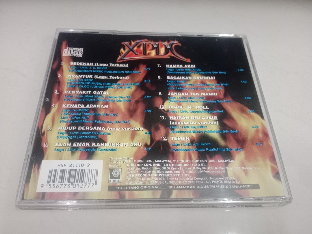 CD XPDC (Category: CDs & DVDs) located in Kuala Lumpur. Submitted by hr6513718 (Listing ID 1453350153, Image 2). Description: CD KUMPULAN XPDC CONDITION USED CD ADA CALAR HALUS TAPI TAK MENJEJASKAN LAGU... ORIGINAL CD.