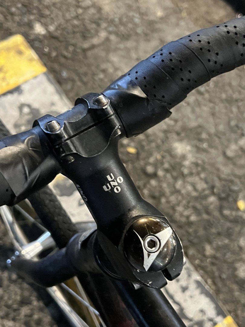 Celt Fixie (Category: Bicycles) located in Marikina City. Submitted by eyowh (Listing ID 1453370250, Image 2). Description: Celt Frameset Size 56 Uno Stem Aventon top cap Truvativ Handlebar with bartape RAC seatpost voodux Whee sei Dura-ace cog Half-link chain Celt V1 Cranks Issues: Dents Scratches Rust Bilog yung isang allen bolt sa front axle - Black fixie bike - Single speed - Black handlebar tape - Silver wheels with black tires - Ready to ri