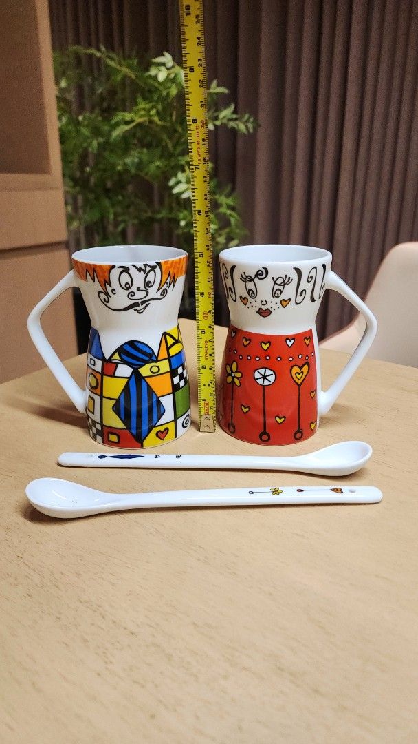 Ceramic Coffee Mugs with Spoons Set (Preloved) (Category: Coffee & Tea Tableware) located in Cebu City. Submitted by chanelyu16 (Listing ID 1453405879, Image 2). Description: .
