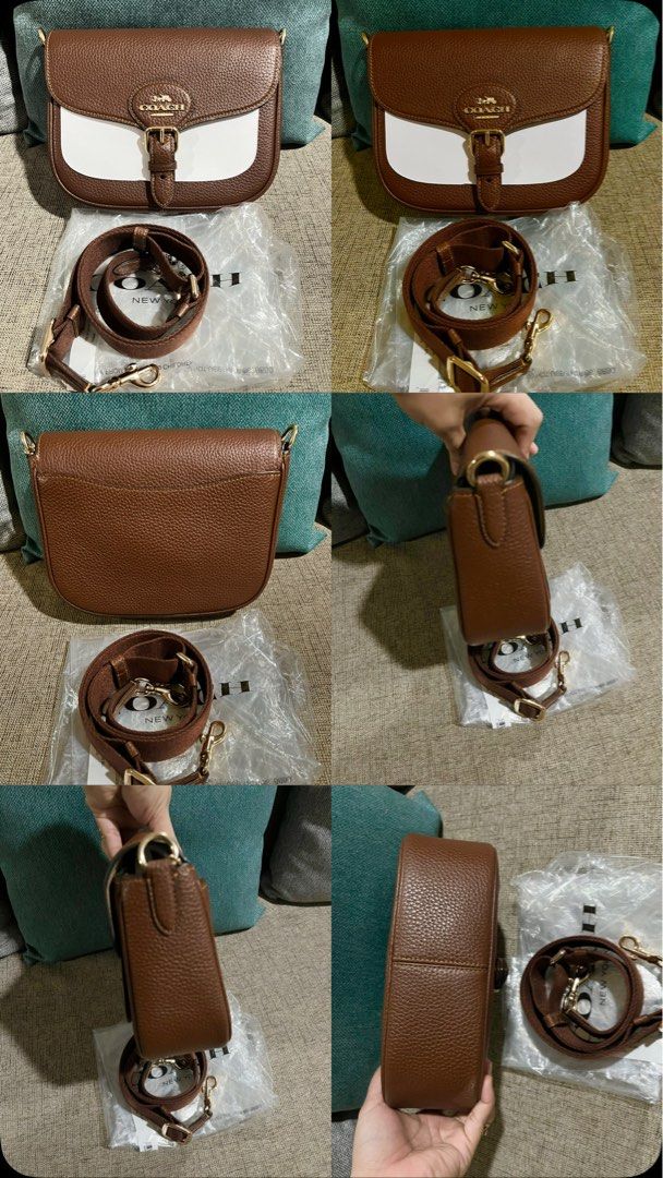 Coach Amelia Saddle Bag Brown/Redwood (Category: Luxury Bags & Wallets) located in Caloocan City. Submitted by kcdiliman (Listing ID 1453278421, Image 2). Description: - Authentic Coach Amelia Saddle Bag - Color: Brown/Redwood with white accent - Adjustable strap for versatile wear - Multiple interior compartments for organization - Recently purchased - Unused.