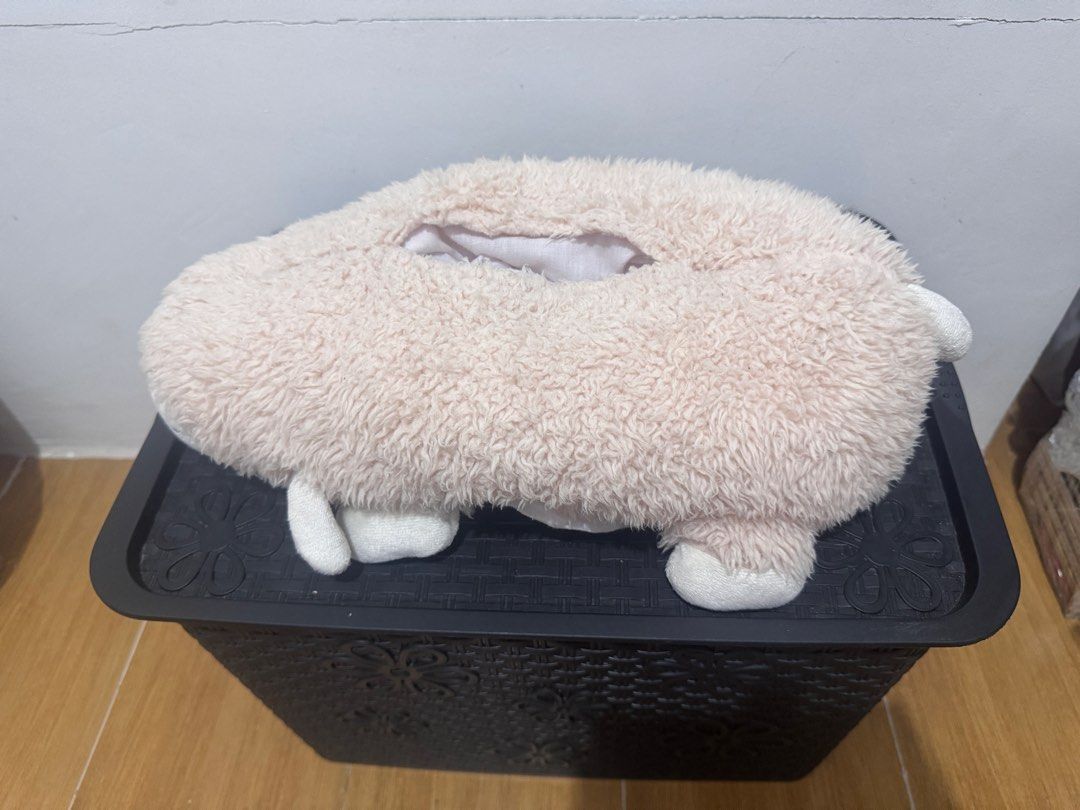Cute Sheep Plush Tissue Box Cover Holder (Category: Storage Boxes & Baskets) located in Marikina City. Submitted by lelaaaphant (Listing ID 1453330667, Image 2). Description: - Adorable sheep-shaped tissue box cover - Made of soft, fluffy material for a cozy feel - Adds a cute and charming touch to any room - Easy to install and remove from tissue boxes - Ideal for bedrooms, living rooms, and cars - Makes a fun and unique gift idea.