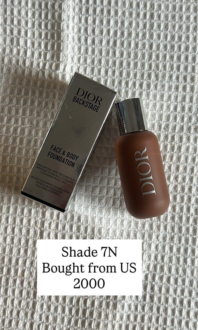 DIOR BACKSTAGE Face & Body Foundation Shade 7N (Category: Makeup) located in Quezon City. Submitted by makeupmatcha (Listing ID 1453288079, Image 1). Description: - Authentic DIOR BACKSTAGE Face & Body Foundation - Shade: 7N - Origin: Purchased in the US - Finish: Natural, second-skin look - Features: Water and heat resistant - Coverage: Buildable - Versatile: Suitable for both face and body application.