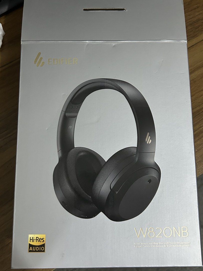 Edifier W820NB Noise Cancelling Headphones (Category: Headphones & Headsets) located in Makati City. Submitted by peanutbutterjelly_ (Listing ID 1453298085, Image 3). Description: - Edifier W820NB Headphones - Active Noise Cancelling (ANC) - Bluetooth 5.0 connectivity - Extended battery life - Shows some wear on earcups and headband (as pictured) - Fully functional and works well - With box, manual, and charging cord RFS: no longer used ⚠️ NO RET