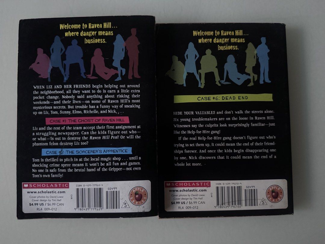 Emily Rodda's Raven Hill Mysteries Books Bundle Both for Php150 (Category: Storybooks) located in Caloocan City. Submitted by ciel31 (Listing ID 1453338424, Image 2). Description: - Set of 3 Emily Rodda Raven Hill Mysteries books. - Includes: #1 The Ghost of Raven Hill, #2 The Sorcerer's Apprentice, #6 Dead End. - Perfect for young readers who love mystery and adventure. - All books are Scholastic editions. - Great for starting or continuing your