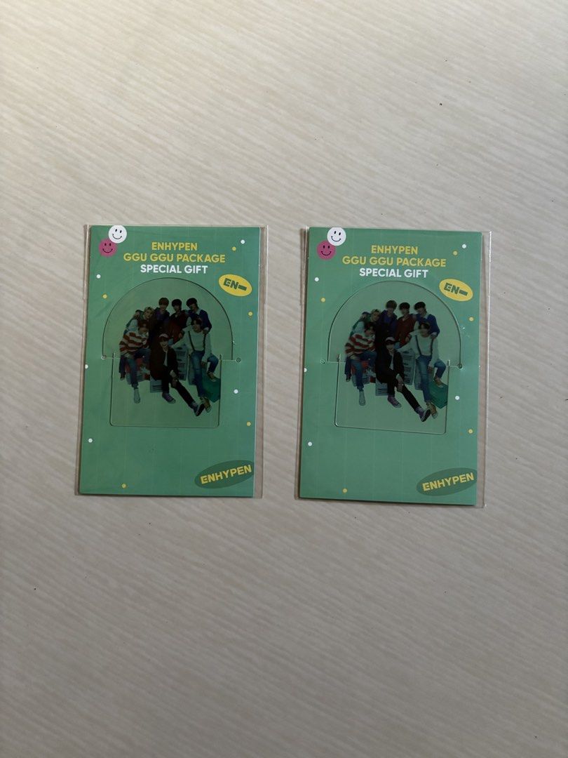ENHYPEN GGU GGU PACKAGE Special Gift Photocards (2 pcs) (Category: K-Wave Merchandise) located in Davao. Submitted by googiellicious (Listing ID 1453350607, Image 1). Description: - Two (2) ENHYPEN GGU GGU PACKAGE special gift photocards - Features all ENHYPEN members - Rare inclusions, a must-have for any ENGENE's collection - 100 ea.