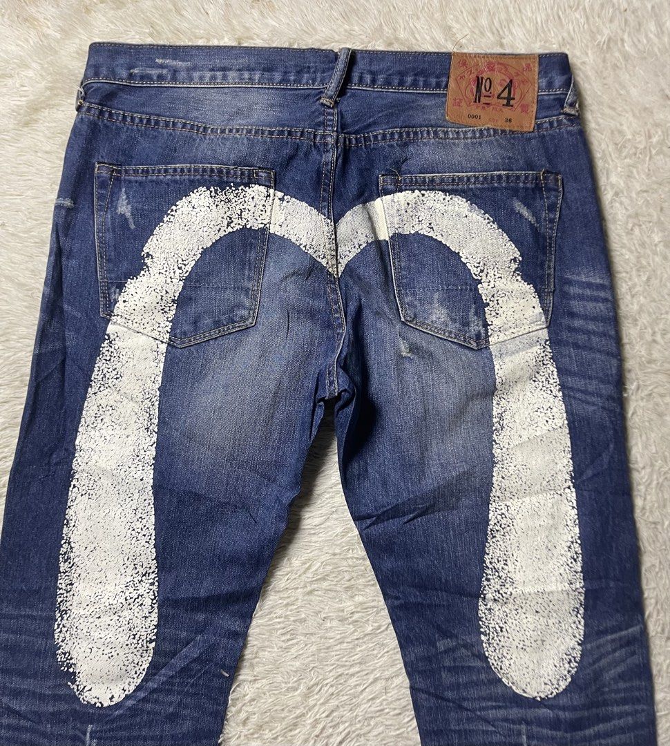 Evisu Daicock Pants (Category: Jeans) located in Matanao. Submitted by jikeserran00389 (Listing ID 1453339285, Image 3). Description: Evisu Jeans featuring the signature large painted “Seagull” or “Daicock” logo on the back..