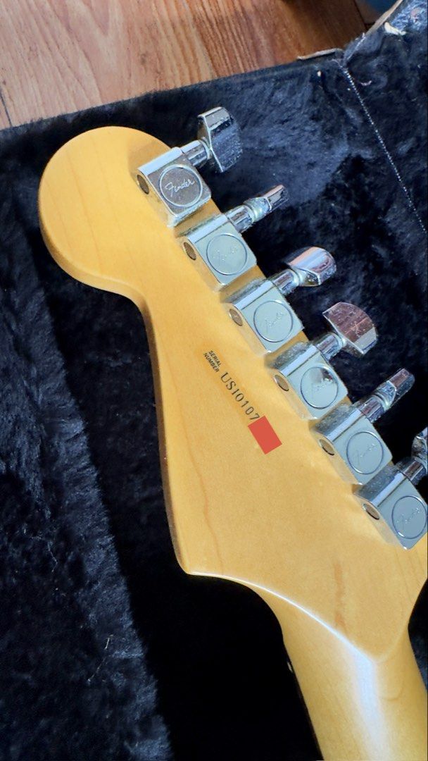 Fender Stratocaster Electric Guitar (Category: Musical Instruments) located in Balanga. Submitted by bluesero (Listing ID 1453291576, Image 3). Description: - American Standard Fender Stratocaster electric guitar - Stunning inca silver finish - Comes with a hard case - Includes the original Fender tremolo arm - includes OG backplate & papers - Brand new set of strings included - Serial number: US10107 (3 digits hidden for security) - Ideal for gu