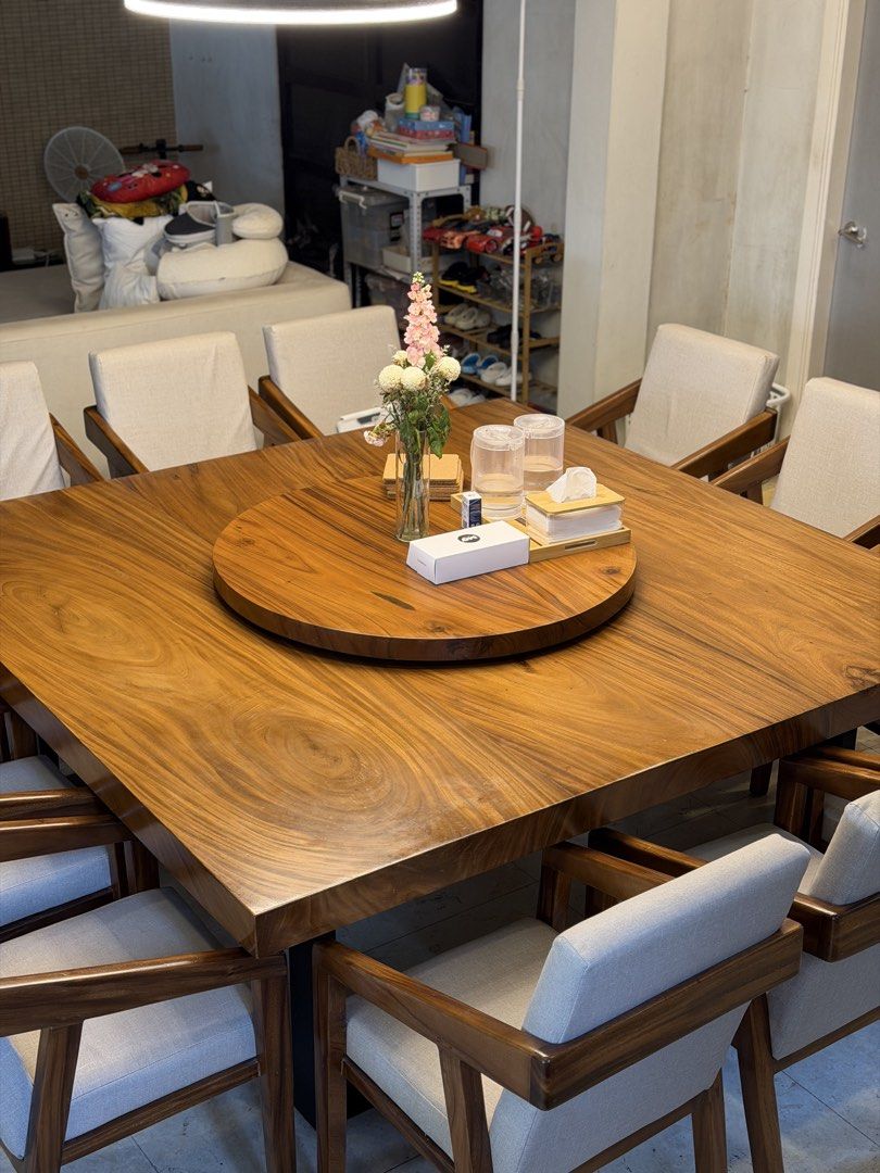 Genuine Mahogany Table set (Category: Tables & Sets) located in Manila. Submitted by kyan_ko12 (Listing ID 1453340319, Image 2). Description: Genuine mahogany table with 9 chairs. Sold as set..
