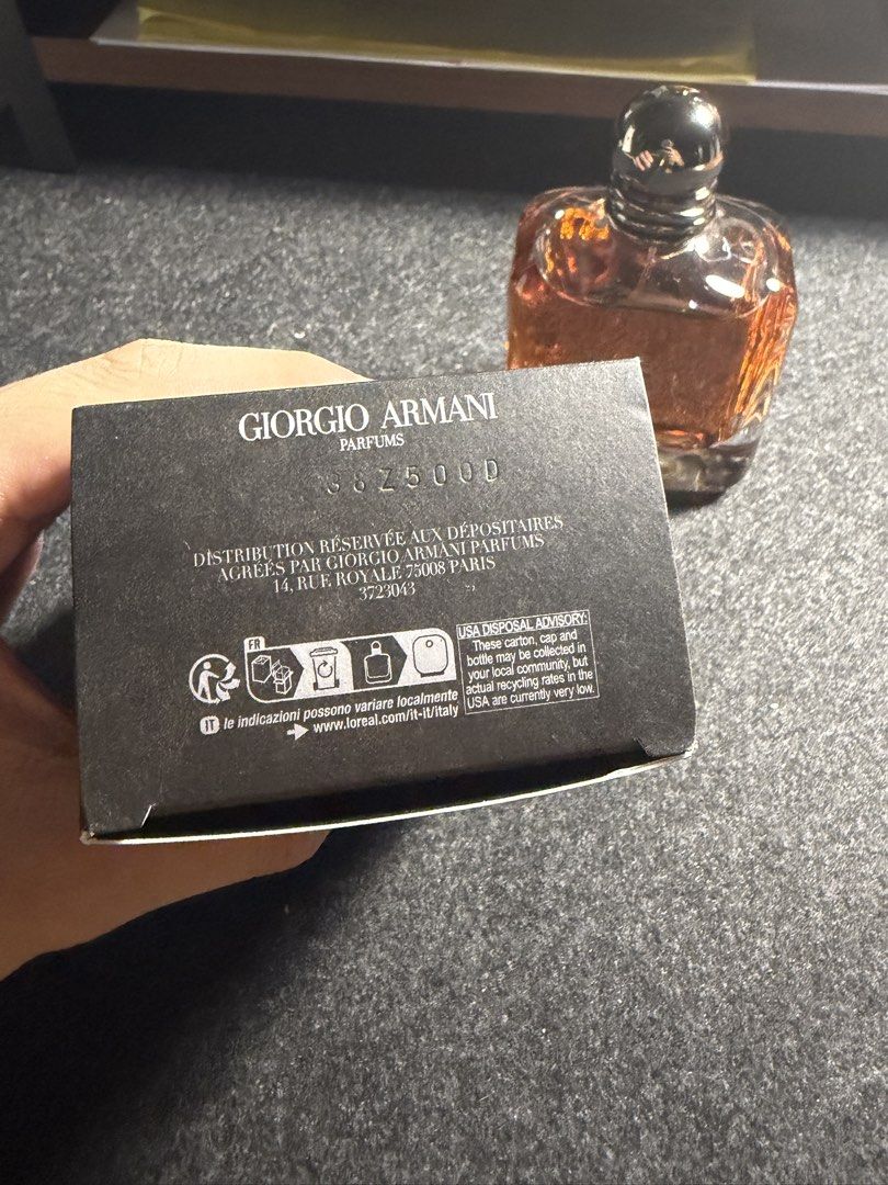 Giorgio Armani Stronger With You Intensely (Category: Fragrance & Deodorants) located in Lipa City. Submitted by cornball28000 (Listing ID 1453240887, Image 2). Description: - Giorgio Armani Stronger With You Intensely Eau de Parfum - 100ml bottle - See JL sa picture - With box - Vanilla Scent.