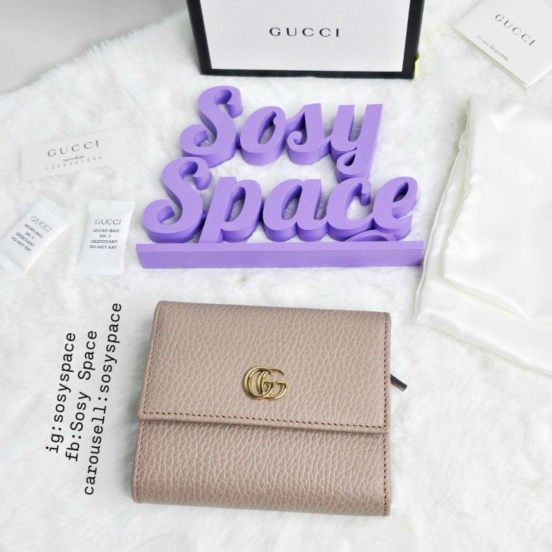Gucci GG Marmont Trifold Wallet (Category: Luxury Bags & Wallets) located in Lucena. Submitted by sosyspace (Listing ID 1453309735, Image 2). Description: G. U. C. C. I. 04B1P9 GG Marmont Tri-fold Wallet Beige Hue Textured Dollar Calfskin Leather Iconic gold-tone interlocking double G hardware 11.5 x 3 x 10 cm Condition: Pre-Owned Brand New Includes: Box, dustbag, care card, silaca gel Final Price: Php 28,500 + HF + SF 🩷🩷🩷🩷🩷🩷🩷🩷 (Best Pric