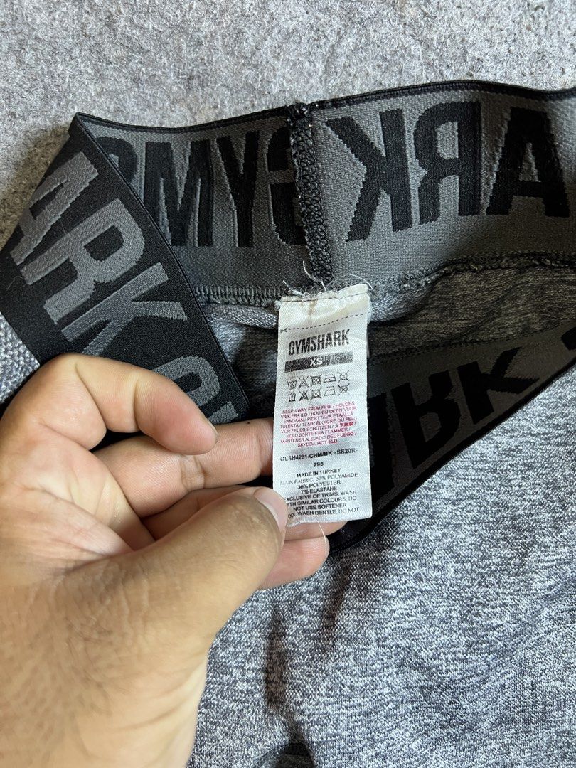 Gymshark Grey Marl Seamless Shorts (Category: Activewear) located in Nabua. Submitted by gandathriftstore (Listing ID 1453299238, Image 2). Description: - Gymshark Grey Marl Seamless Shorts (Size XS) - High-waisted with supportive waistback - Ideal for workouts - Please check photos for condition.