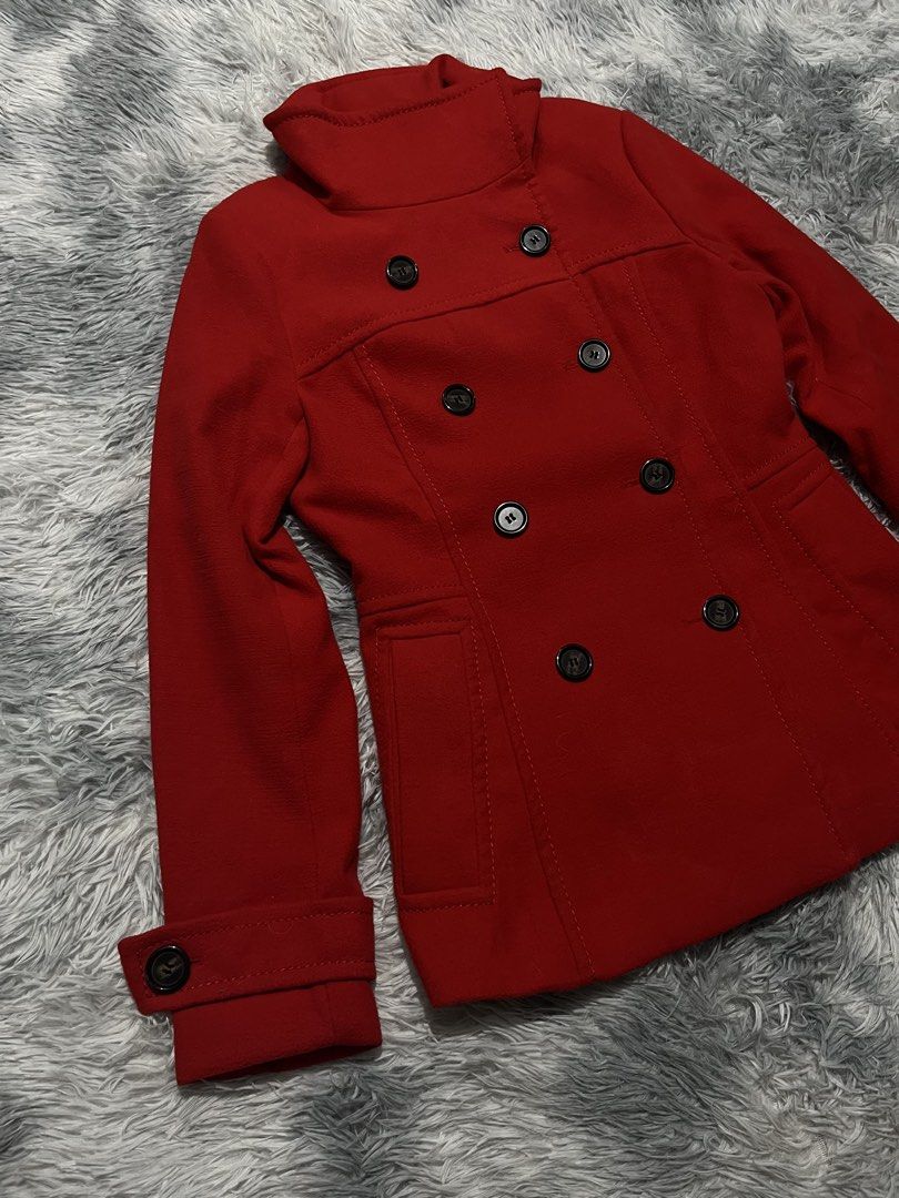 H&M Double Breasted Pea Coat (Category: Coats, Jackets and Outerwear) located in Sasmuan (Sexmoan). Submitted by winterclothes.ph (Listing ID 1453259222, Image 3). Description: H&M Double Breasted Pea Coat Eur 36 on tag Width 18 Length 27 Excellent Condition.