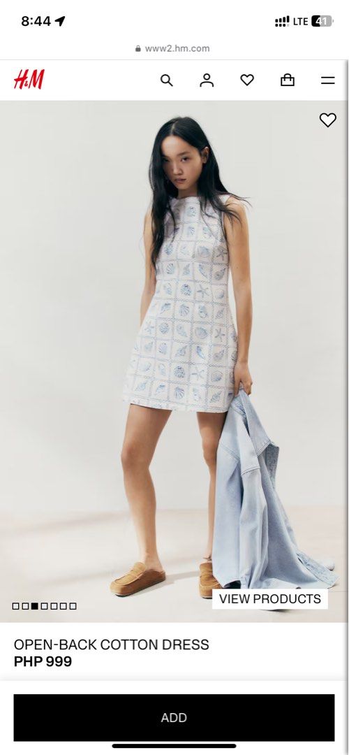 H&M Open-Back Cotton Dress - Seashell Print (Category: Dresses) located in Santa Rosa. Submitted by jstna (Listing ID 1453427245, Image 1). Description: - Cute H&M dress - White with blue seashell print - Sleeveless design - Open back with tie-bow detail - A-line cut - Perfect for summer - Worn once.