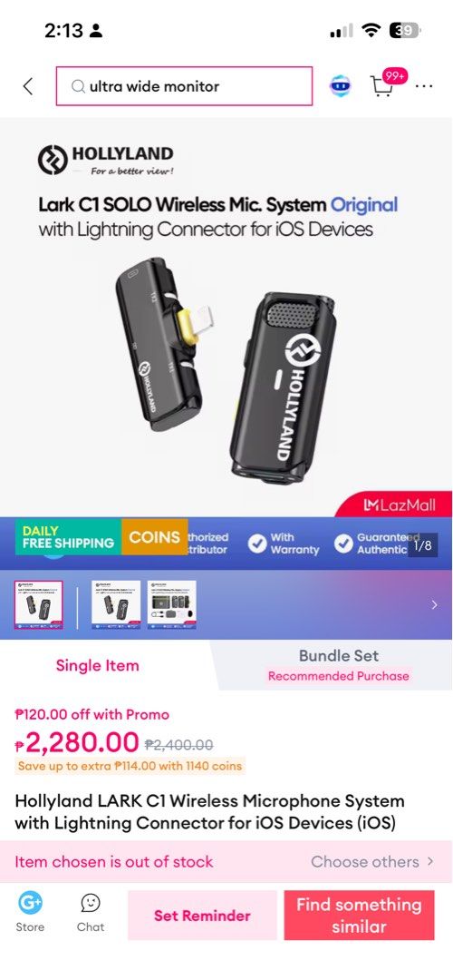 HOLLYLAND LARK C1 Wireless Mic (SOLO) (Category: Microphones) located in Reina Mercedes. Submitted by beyondthebagsph (Listing ID 1453427254, Image 3). Description: FOR SALE ‼️ Hollyland Lark C1 SOLO (Wireless Mic) For iOS (iPhone) Like new, hindi masyadong nagamit Orig/Bnew Price: 2,280 Selling for 1,500 Pang content niyo po Matagal malowbatt DM to purchase 📥.