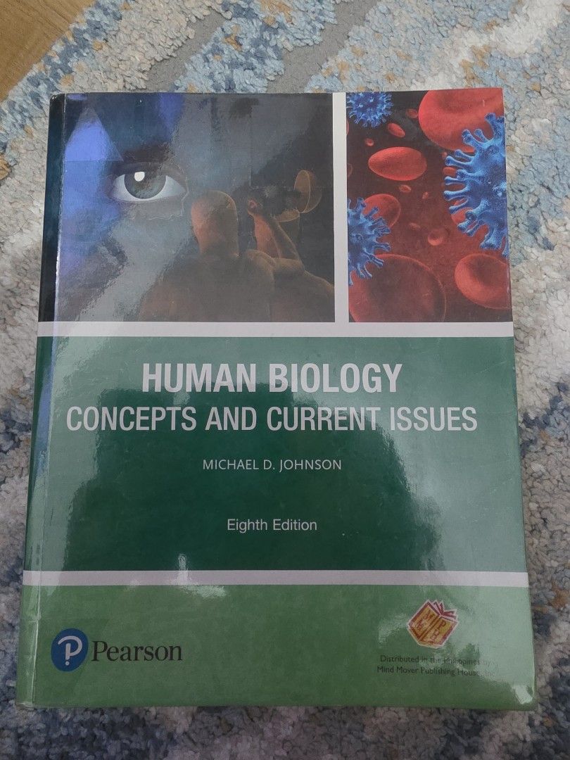 Human Biology: Concepts and Current Issues, 8th Edition (Category: Textbooks) located in Manila. Submitted by disneyprincess852 (Listing ID 1453402427, Image 1). Description: - Human Biology textbook - 8th edition - Covers concepts and current issues - Author: Michael D. Johnson - Publisher: Pearson - Ideal for biology students.