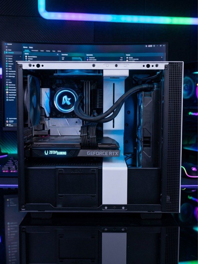 i9-10900F | RTX 3070 | 32GB RAM | 1TB NVMe SSD | Desktop Gaming PC (Category: Desktops) located in Singapore. Submitted by pcbro.sg (Listing ID 1453410059, Image 2). Description: CPU: Intel® Core i9-10900F (Up to 5.2GHz, 10 Cores / 20 Threads) CPU COOLER: AFTERSHOCK Spectra Glacier Mirror 240mm Water Cooling GPU: ZOTAC GeForce RTX 3070 Twin Edge OC 8GB MB: ASRock Z490-ITX/AC (Wi-Fi) RAM: 32GB (2×16GB) Klevv BOLT XR DDR4 3600MHz SSD: 1TB Samsung N