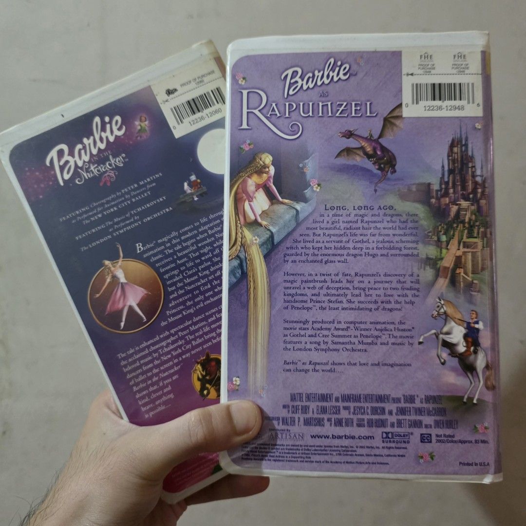 *INTEREST CHECK*: Barbie VHS Tapes - Nutcracker and Rapunzel (Category: Vintage Collectibles) located in Manila. Submitted by theabsolutenobodyguy (Listing ID 1453261399, Image 2). Description: Interest check for these 2 Barbie VHS tapes for "Nutcracker" and "Rapunzel"..