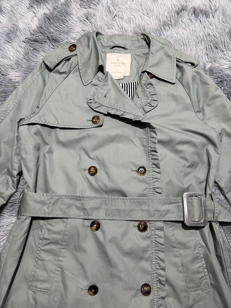 Kate Spade Double Breasted Trench Coat (Category: Coats, Jackets and Outerwear) located in Sasmuan (Sexmoan). Submitted by winterclothes.ph (Listing ID 1453262644, Image 2). Description: Kate Spade Double Breasted Trench Coat S on tag Width 19.5 Length 38 Excellent Condition .