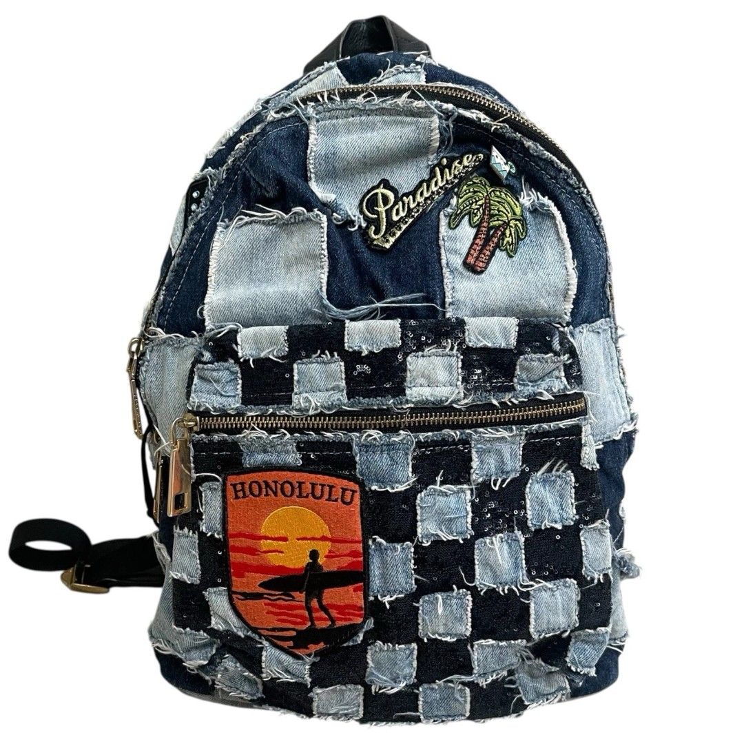 Marc Jacobs Patchwork Denim Backpack features a distressed honolulu (Category: Luxury Bags & Wallets) located in Bulacan. Submitted by wendyluxury (Listing ID 1453410481, Image 2). Description: Marc Jacobs Patchwork Denim Backpack features a distressed Honolulu scene patch and checkered denim detailing good condition negotiable orig.