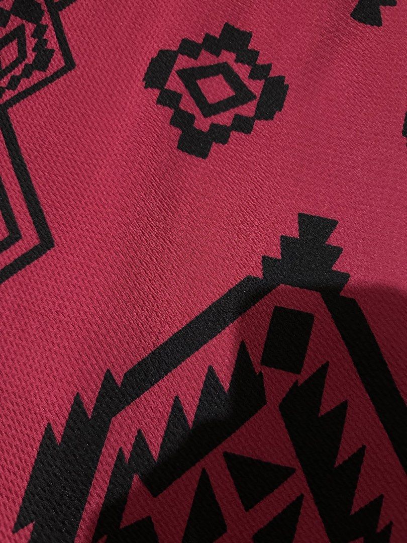Maroon Maxi Skirt Hot Gal (1X) (Category: Skirts) located in Pasig City. Submitted by polyhedra_ (Listing ID 1453344622, Image 2). Description: - Size: 1X - Eye-catching red and black geometric pattern with diamonds and zig-zags. - Stretchy fabric for ultimate comfort. - Perfect for versatile styling, from casual to dressy. - Effortlessly pairs with various tops. Pre-loved clothes available for sale 💗 RFS: Decluttering. All items in my shop are 