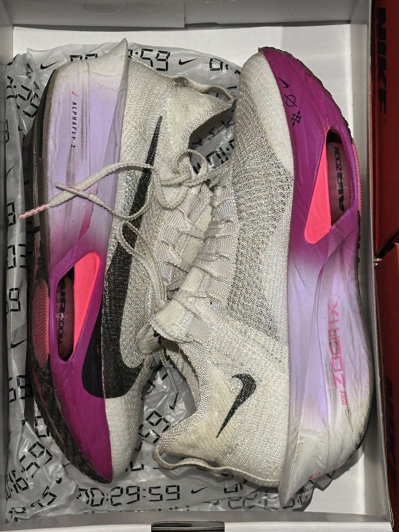 Nike Alphafly Next% 3 (Category: Sneakers) located in Quezon City. Submitted by shangotswag (Listing ID 1453262323, Image 1). Description: Nike Alphafly Next% 3 Size 8.5 womens (Fits 7.5 womens) Well used Complete with box.