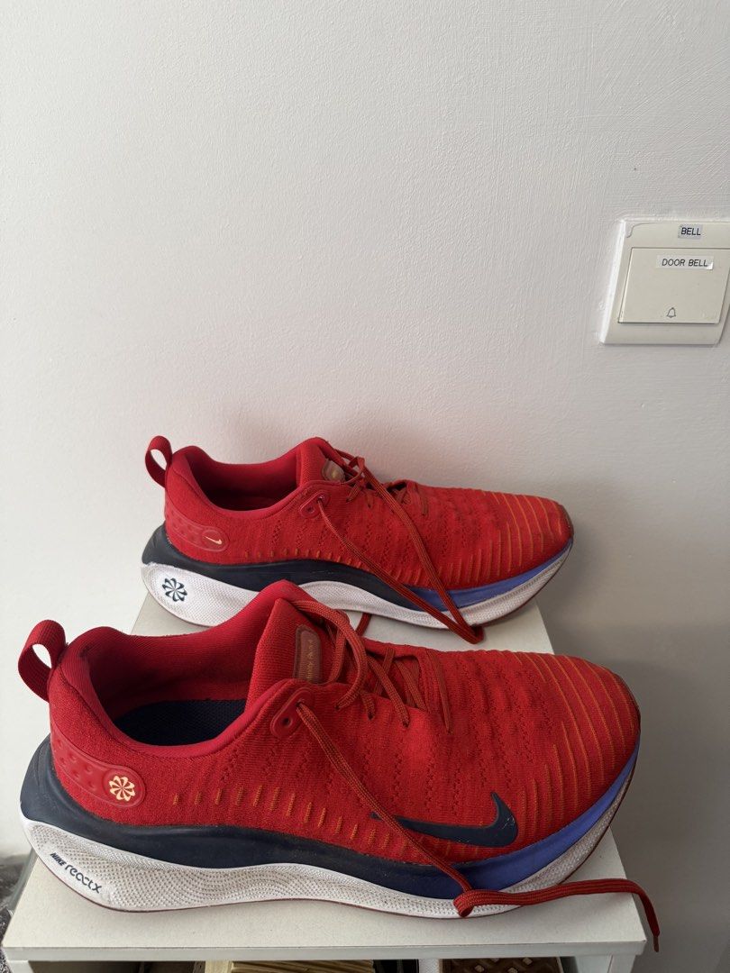 Nike ReactX Infinity Run 4 (Category: Sneakers) located in Singapore. Submitted by tmmashwin (Listing ID 1453347639, Image 1). Description: Nike ReactX Infinity Run 4 Colour - University red Size - UK 10.5 Width - Extra wide..