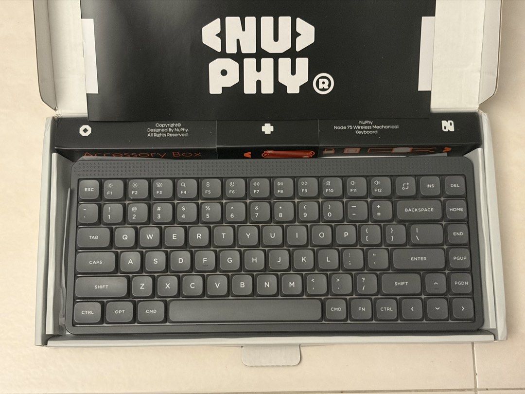 Nuphy Node 75 Blush (Category: Computer Keyboard) located in Singapore. Submitted by wzw18 (Listing ID 1453268016, Image 1). Description: Silent mechanical keyboard. Silent enough for for office usage..