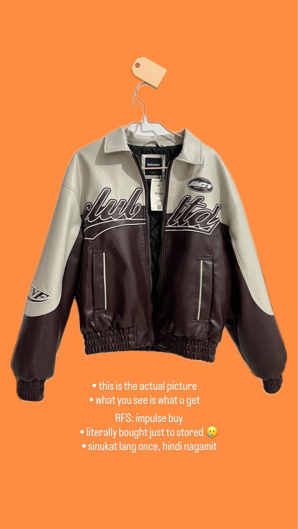 Original Bershka Leather Jacket with tag (Category: Coats, Jackets and Outerwear) located in Rizal. Submitted by dakitty (Listing ID 1453331665, Image 2). Description: - actual pics r already posted - negotiatioble .