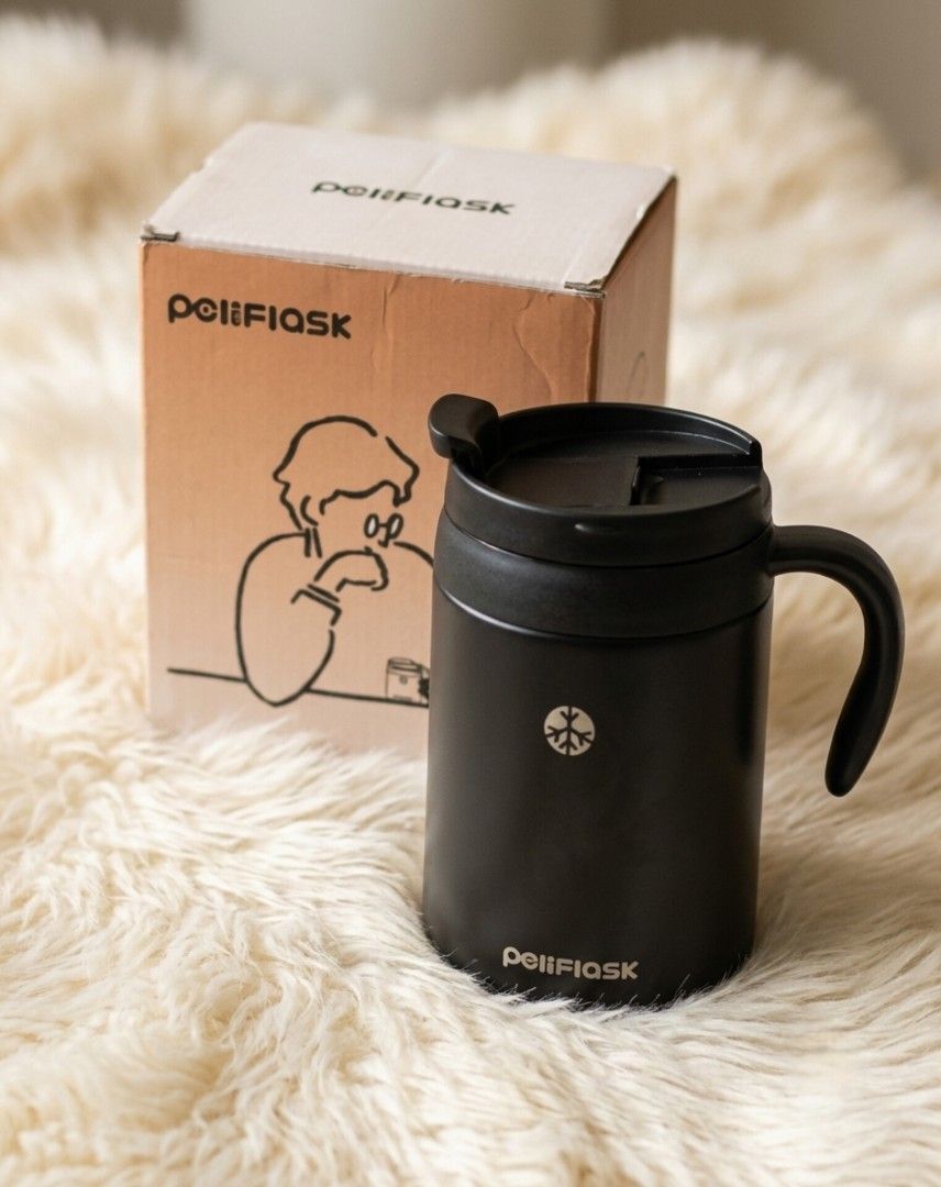 Peliflask Coffee Mug Insulated (Category: Coffee & Tea Tableware) located in Quezon City. Submitted by warmturtle.ba931b (Listing ID 1451579506, Image 1). Description: Peliflask Stainless Steel Coffee Mug ✅ Authentic Peliflask insulated coffee mug ☕ 500ml capacity; perfect for coffee, tea, hot chocolate, or cold drinks 🥤 Premium stainless steel construction 💧 Leakproof lid for worry-free carrying 🖤 Sleek matte black finish with comfortable erg
