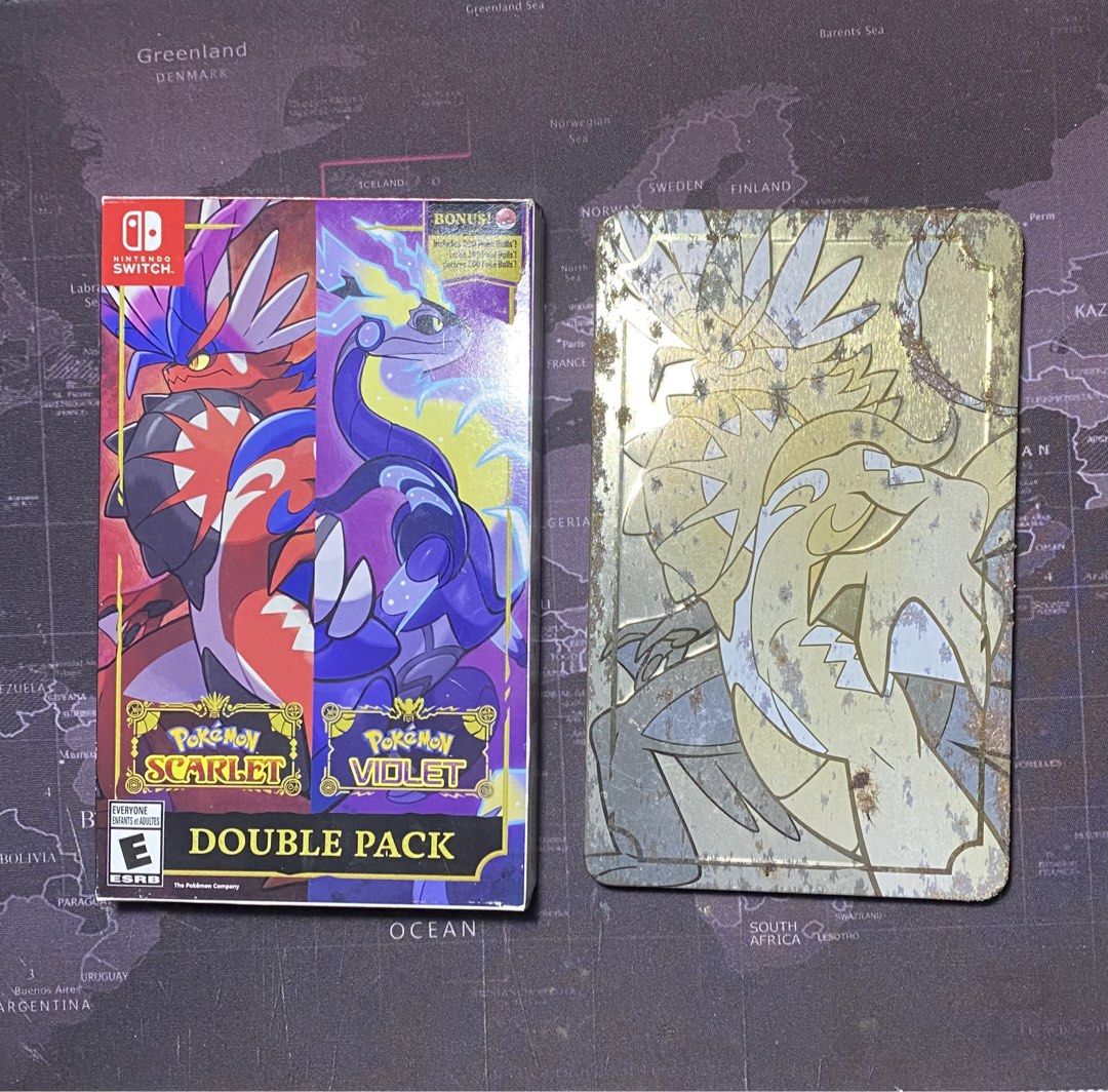 Pokemon Scarlet & Violet Double Pack Steelbook (Category: Nintendo) located in Cavite. Submitted by lymseven (Listing ID 1453338939, Image 1). Description: Steelbook only! Double Pack Sold Clearly stained and I lowkey dont wanna clean it. If thats fine with you and youre willing to clean the rust off, the price is fixed. DM for inquiries or photos.