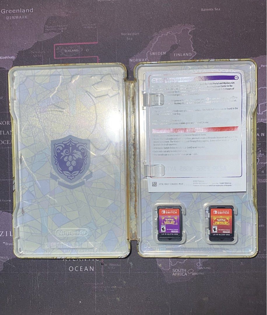 Pokemon Scarlet & Violet Double Pack Steelbook (Category: Nintendo) located in Cavite. Submitted by lymseven (Listing ID 1453338939, Image 3). Description: Steelbook only! Double Pack Sold Clearly stained and I lowkey dont wanna clean it. If thats fine with you and youre willing to clean the rust off, the price is fixed. DM for inquiries or photos.