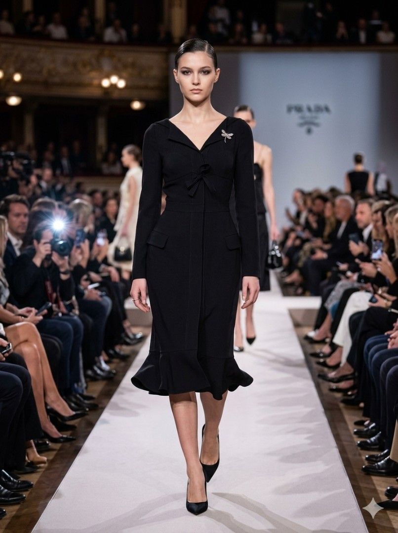Prada Front Bow Black Dress (Category: Luxury Apparel) located in Pagudpud. Submitted by altheacee063978 (Listing ID 1453311225, Image 1). Description: fits s-m.