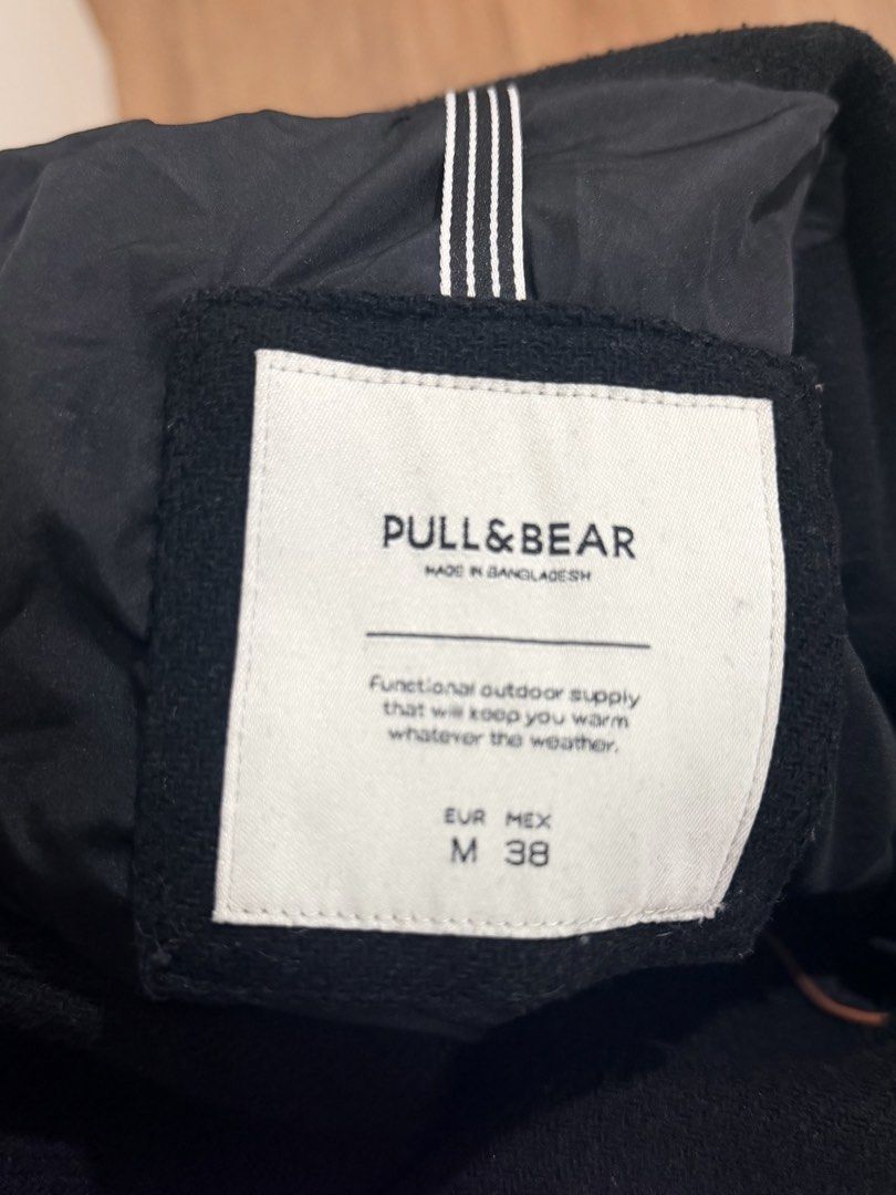 Pull & Bear Black Coat / Jacket (Category: Coats, Jackets and Outerwear) located in Mandaluyong City. Submitted by agdeclutter (Listing ID 1453423936, Image 3). Description: - Brand: Pull & Bear - Color: Black - Size: M (EUR 38) Fits S to L frame Worn twice only Bought this for 7,000php - Functional outdoor coat - Button-up front, stand collar, two front pockets - Keeps you warm, ideal for cooler weather.