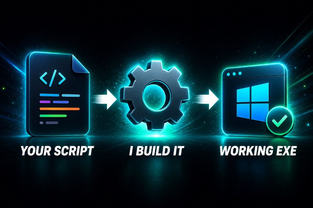 Python to EXE Conversion | Ready to Run, No Setup Needed (Category: Everything Else) located in Singapore. Submitted by localsiteco (Listing ID 1453380770, Image 2). Description: - Turn your Python scripts into Windows.exe files. - No Python installation required for users. - Ideal for sharing projects and improving usability. - Professional building and testing process. - Tested before delivery for guaranteed functionality..