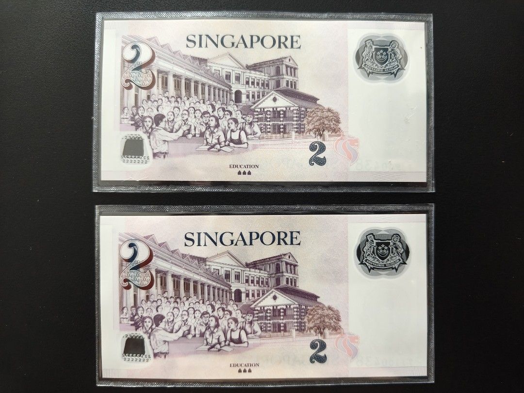 Same serial numbers $2 notes (Category: Currency) located in Singapore. Submitted by tlyong1616 (Listing ID 1453264364, Image 2). Description: .