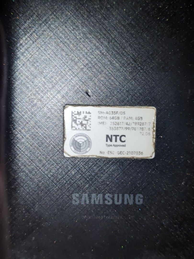 Samsung a03 (Category: Samsung) located in Quezon City. Submitted by xyz9000 (Listing ID 1453360682, Image 3). Description: sm-a035f/ds +7 The model number SM-A035F/DS refers to the Samsung Galaxy A03, a dual-SIM 4G smartphone released in January 2022. It features a 6.5-inch HD+ display, a 5000 mAh battery, and a 48 MP dual main camera.Key SpecificationsDisplay: 6.5-inch PLS TFT LCD (720 x 1600 pixels)Processor: Octa-core Unisoc T606 (12 nm)Memor