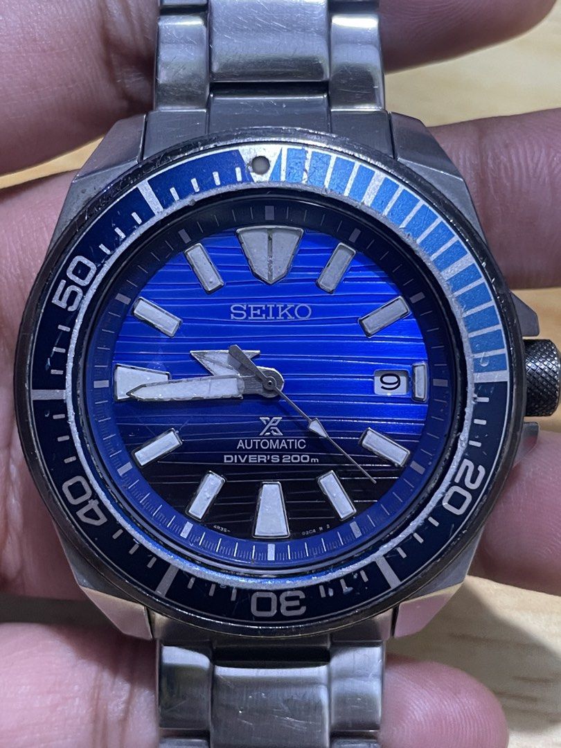 Seiko diver samurai (Category: Men's Watches) located in Taguig. Submitted by tester1x (Listing ID 1453246076, Image 3). Description: Secondhand watch Seiko diver samurai Automatic 4R35 02C4 R 2 Stainless steel 945492 43.8mm Seiko bracelet 7’ plus wrist Watch only .