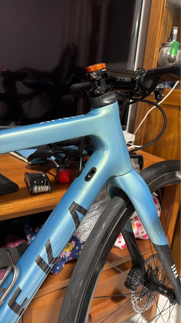 Seka Afield Frameset (Category: Bicycles) located in Singapore. Submitted by alo3xwdc (Listing ID 1453341840, Image 2). Description: Seka Afield Sz S Condition 9/10, Lightly used. Carbon frame-set Full bike with Shimano 105 R7120 $1200. (not shown in picture) Pm to discuss Good for climbing/crit. .