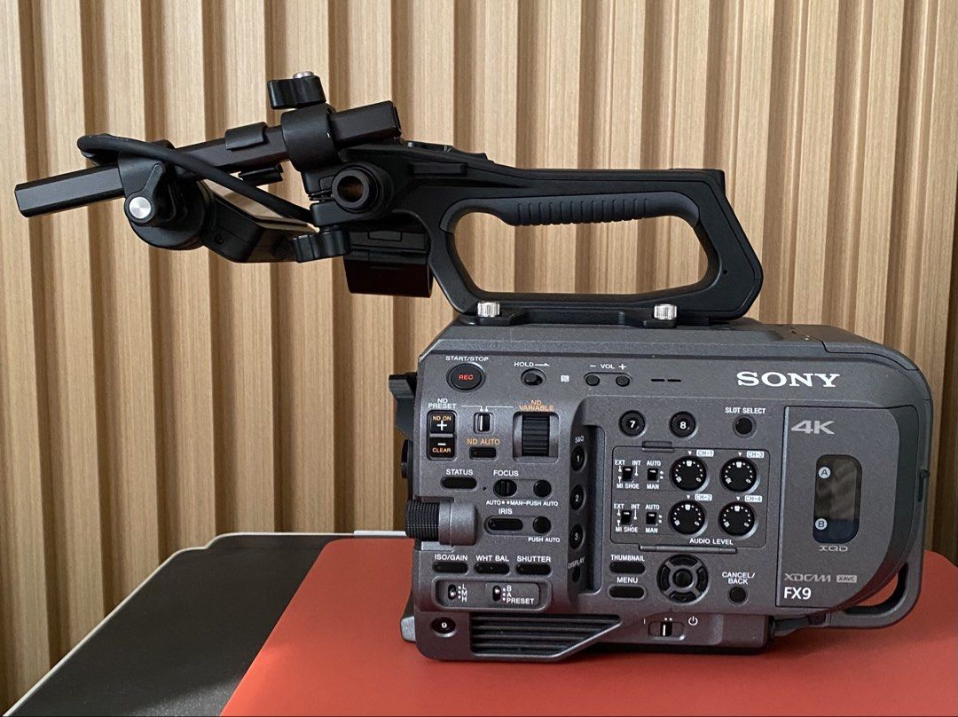 Sony FX9 Full-Frame 4K XDCAM Camcorder with Handle (Category: Video Cameras) located in Makati City. Submitted by bobpul (Listing ID 1453355239, Image 2). Description: - Sony FX9 Camcorder - Full-Frame Sensor - 4K Video Recording - Includes Top Handle - Includes Viewfinder - Ideal for Professional Shoots, Documentaries, and Filmmaking - Cones with power adaptor, NO BATTERY included, NO LENS - Sold As Is.