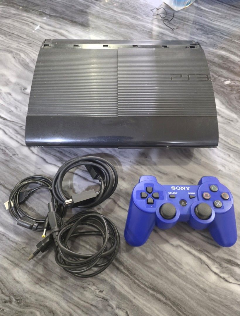 PS3 Superslim 500GB Console with Blue Controller and Cables (Category: PlayStation) located in Mandaluyong City. Submitted by chan.ningtatum (Listing ID 1453252348, Image 2). Description: For Sale! - Sony PlayStation 3 500GB console - Includes one blue DualShock 3 controller - All necessary cables included (HDMI, power cables) - Ready for gaming right out of the box - Feel free to ask any questions! Good Working Condition. Tested Working Checkout