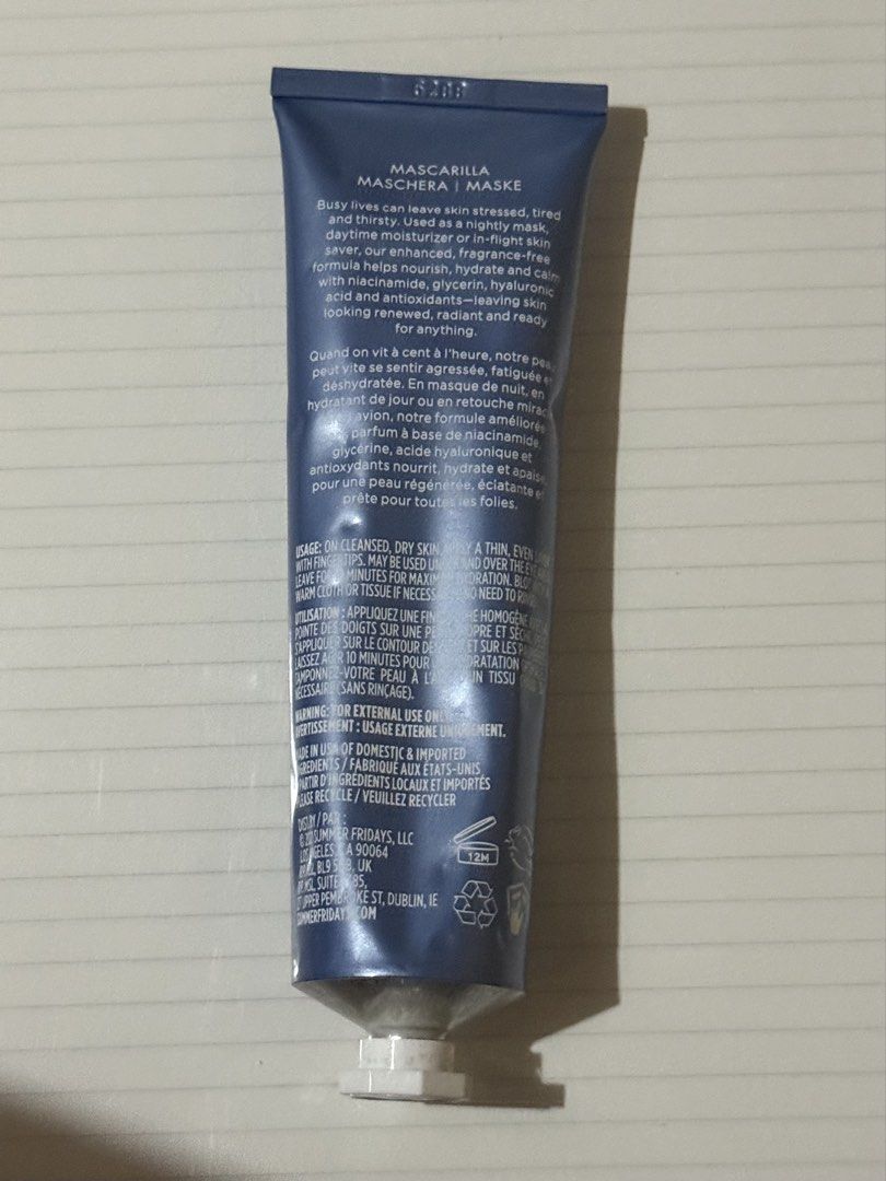 Summer Fridays Jet Lag Mask 64g (Category: Face Care) located in Quezon City. Submitted by ayahko (Listing ID 1453301367, Image 2). Description: .