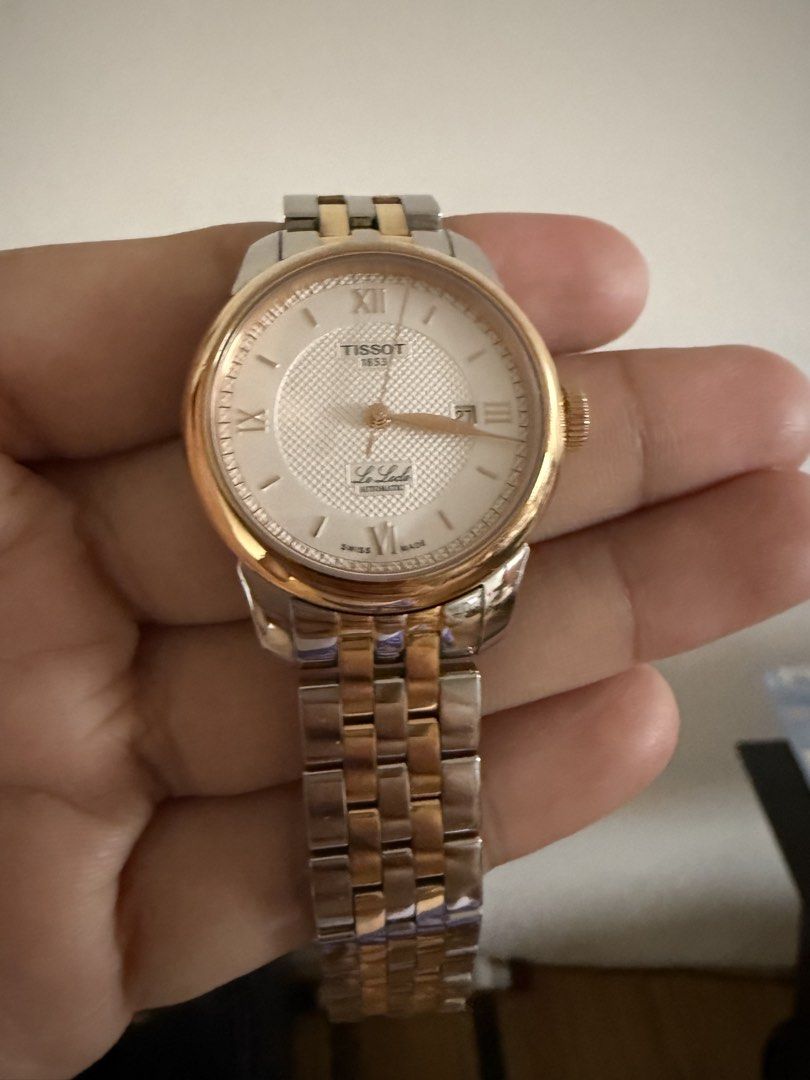 Tissot Le Locle Automatic Two-Tone Watch (Category: Luxury Watches) located in Marikina City. Submitted by thankyouforthememories (Listing ID 1453281186, Image 1). Description: - Brand: Tissot - Style: Two-tone (Stainless Steel & Rose Gold) - Dial: White with Roman Numerals - Movement: Automatic - Condition: Great for everyday or special occasions - Includes: Original Box.