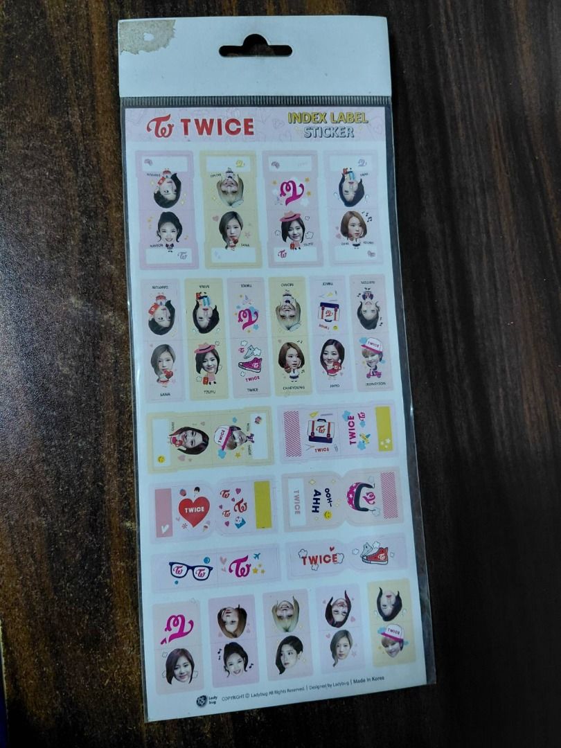 TWICE Index label sticker (Category: K-Wave Merchandise) located in Taytay. Submitted by silverdoseph (Listing ID 1453373447, Image 1). Description: ✨ ONHAND ✨ All items description, condition, and price are on the caption of each photo ✨ NO to rushing/pushing for replies and/or shipping ✨ Would accept requests for additional photos MOP: Gcash or Maya Location: Taytay, Rizal Delivery: Lalamove or J&T Express, shipping to be paid and arranged by t