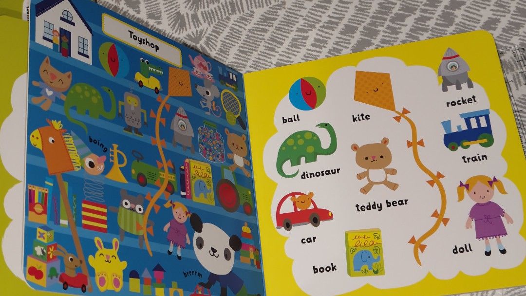 Usborne My First Words: Out and About (Board Book) (Category: Children's Books) located in Pasig City. Submitted by bookbeeph (Listing ID 1453358232, Image 2). Description: 📚 Brand New ✅ Sturdy board book – perfect for babies and toddlers ✨ Help your little one build their first vocabulary with colorful illustrations and everyday words found "out and about." A fun and engaging board book that encourages early language development and interactive