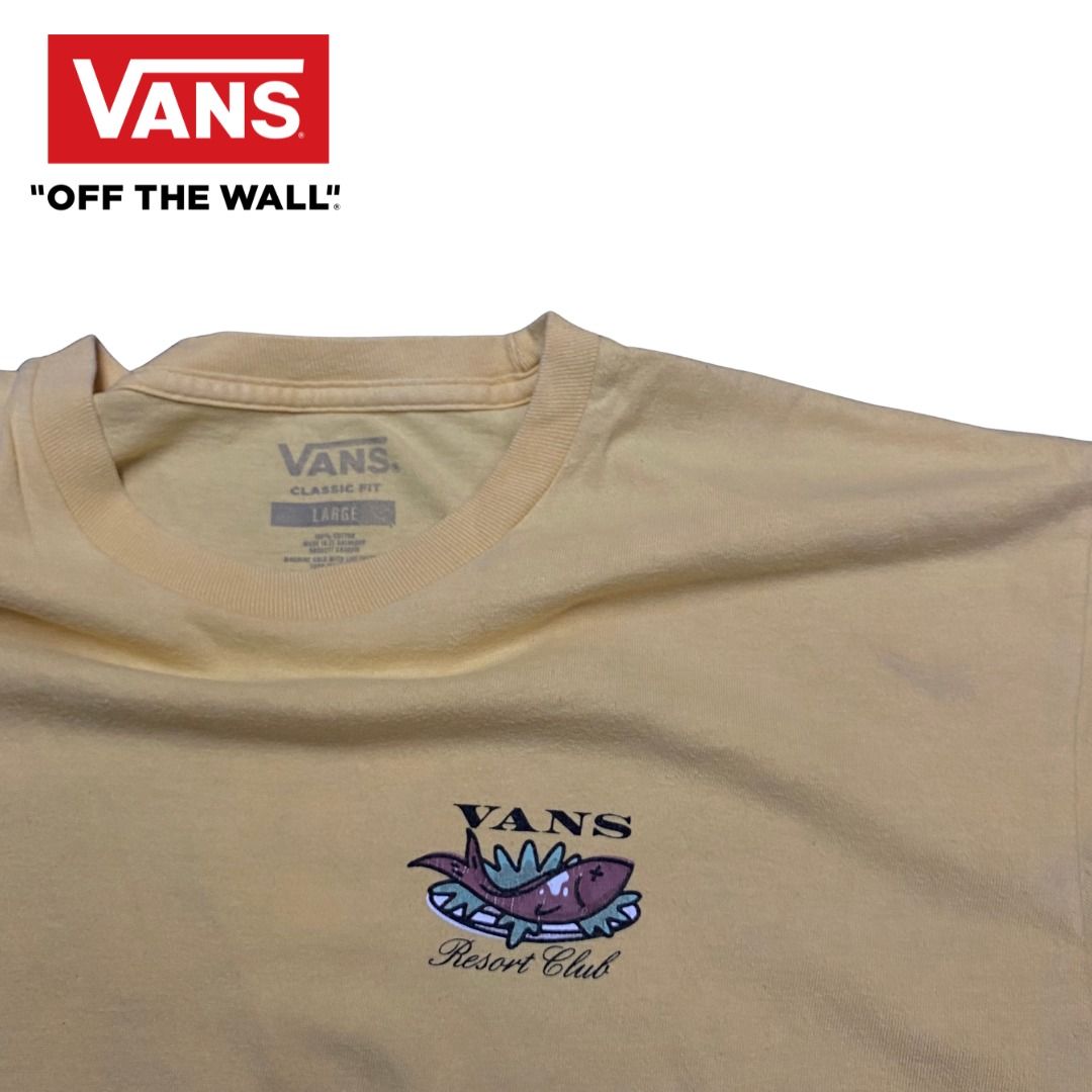 Vans Yellow Graphic Tee sz L (Category: Tshirts & Polo Shirts ) located in Valenzuela. Submitted by aplusmnl (Listing ID 1453420993, Image 2). Description: Width 20 Length 28.