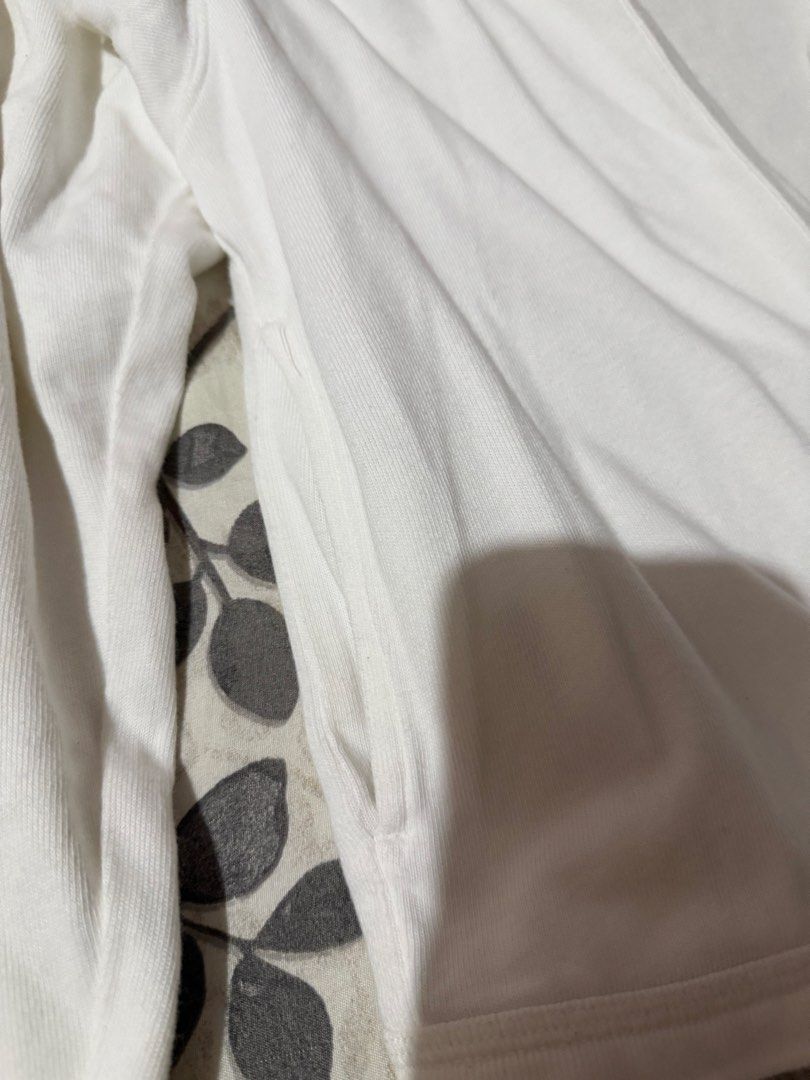 White Long Sleeve Cropped Cardigan (Category: Longsleeves) located in Taytay. Submitted by cloudy_20 (Listing ID 1453376318, Image 2). Description: White cropped long sleeve cardigan. Open front with side pockets. Soft and easy to layer..
