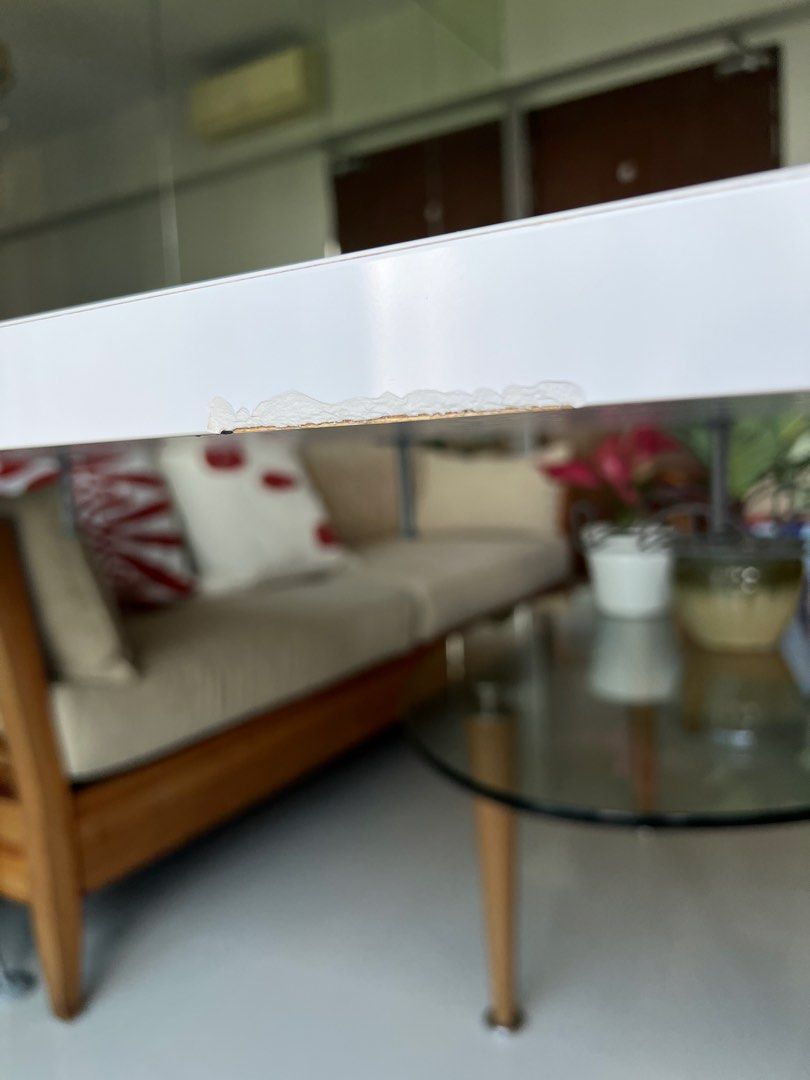 White study table (Category: Tables & Sets) located in Singapore. Submitted by ostensiblecuties (Listing ID 1453255608, Image 2). Description: 193cm (L) x 60cm (w) x 77cm (h).