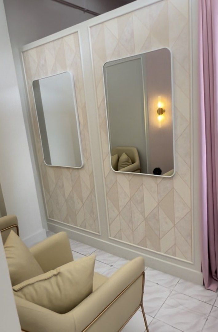 White Wall Mirror (Category: Mirrors) located in Marikina City. Submitted by marjpc (Listing ID 1453351797, Image 1). Description: White Wall Mirror 2 pcs available 900 each -60 x 90cm GCash or BPI Transfer No reservations. First to pay basis For pick up only (Marikina Heights).