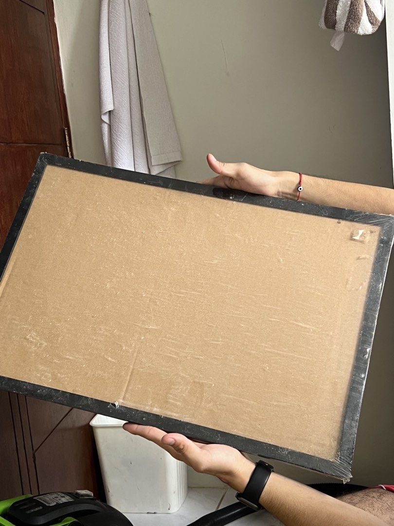 World Map Corkboard with Black Frame (Category: Frames & Pictures) located in Manila. Submitted by dropd3ad (Listing ID 1453276862, Image 3). Description: - World map corkboard - Ideal for travel planning or pinning photos - Comes with push pins - Ready to hang - Approximate dimensions: 24 x 16 inches - Perfect for home or office decor.
