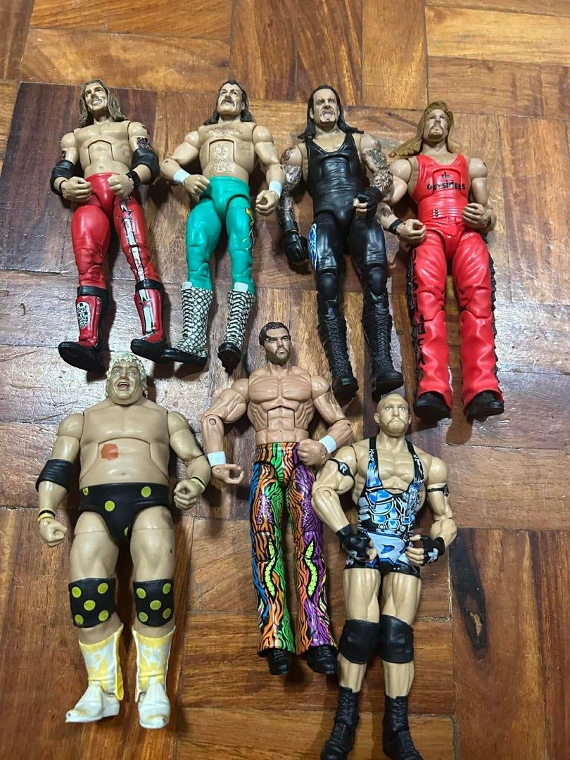 WWE/WWF Figures (Take-All Figures) (Category: Figurines & Statues) located in Quezon City. Submitted by thebomb10 (Listing ID 1453380395, Image 3). Description: Whole Crate (note: crate box not included. selling the figurines as is.) 53 figs take all strictly selling as whole no boxes/ accessories included consists of WWE/WWF mattel and jakks figures RFS: decluttering Slightly nego.